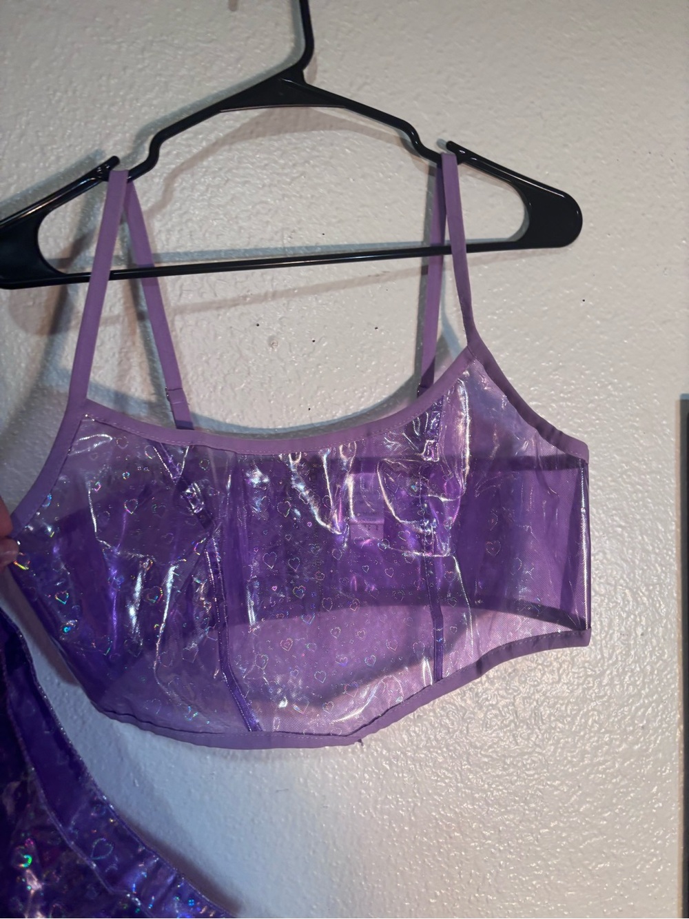 Purple Holographic Two-Piece Rave Set - Picture 3 of 6
